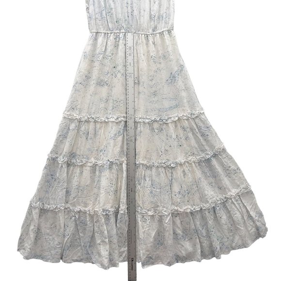 NEW BB DAKOTA X STEVE MADDEN Crystal Clear Print Tiered Midi Dress Small 0036 - Picture 10 of 11